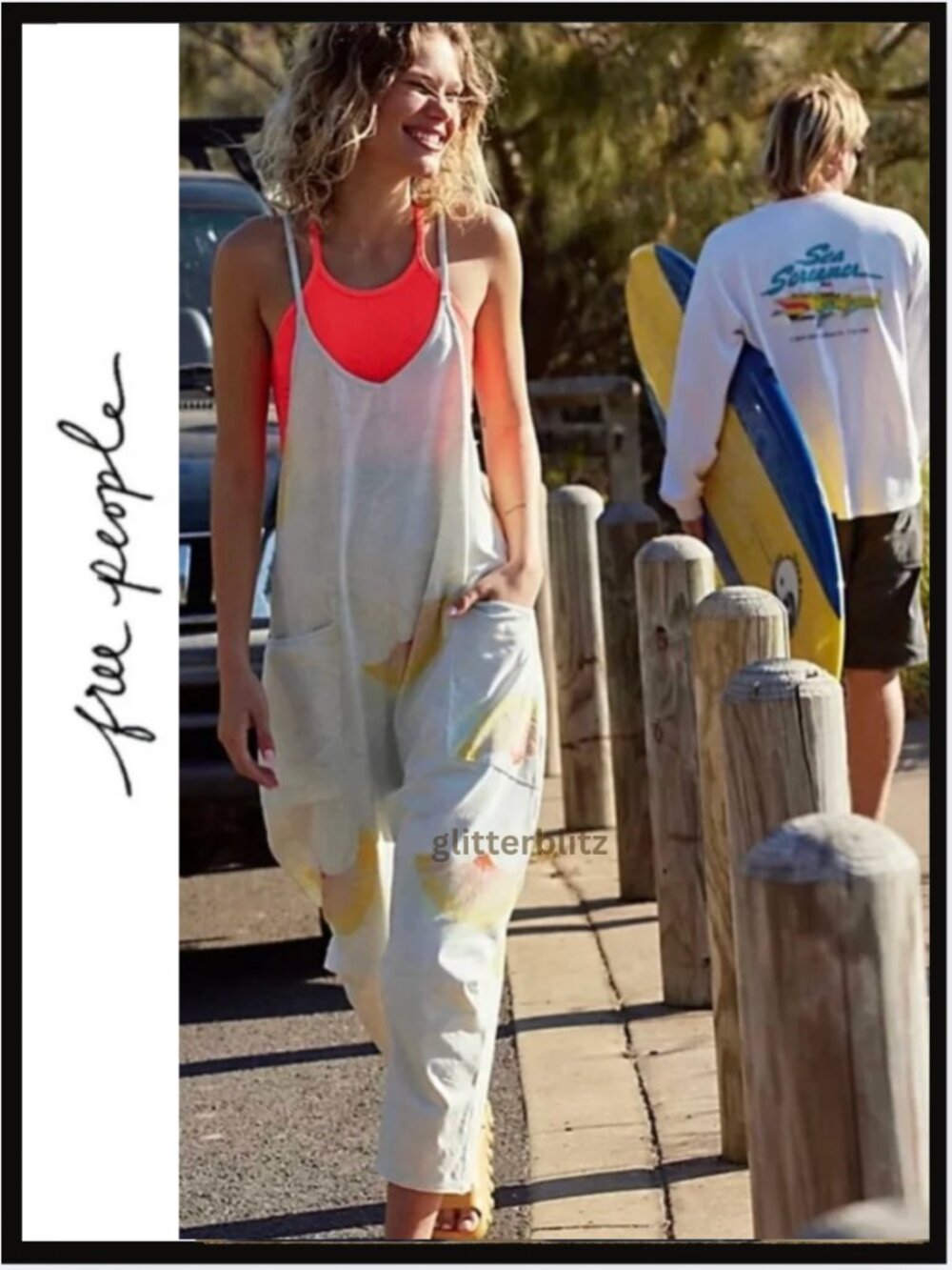 Free People Hot Shot Printed Onesie